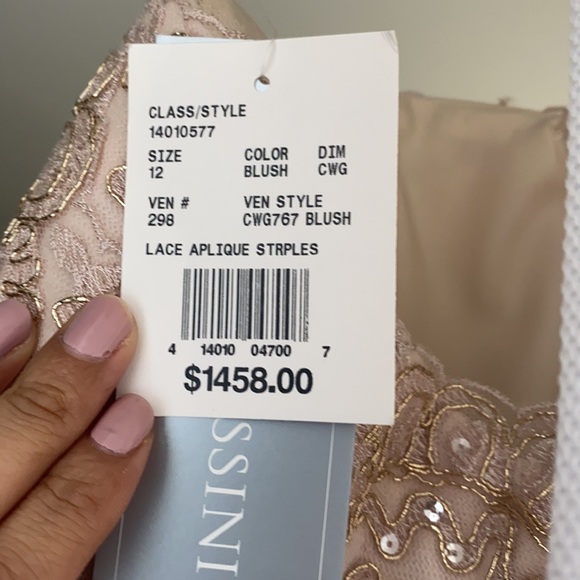 Wedding dress, size 12 blush gold ball gown - Picture 6 of 6